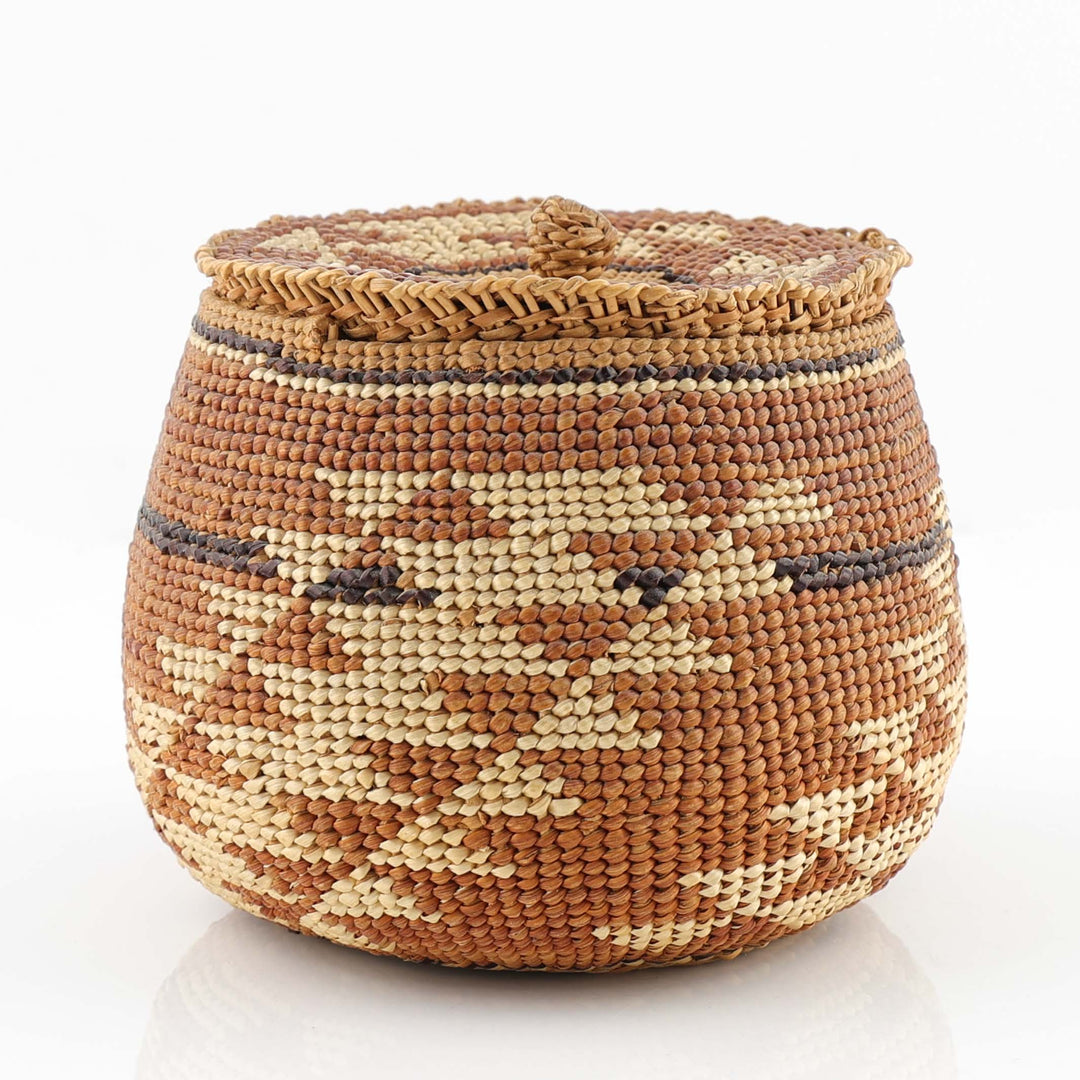 1920s Tlingit Rattletop Basket with Lid