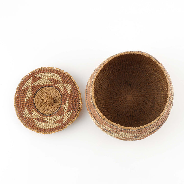 1920s Tlingit Rattletop Basket with Lid