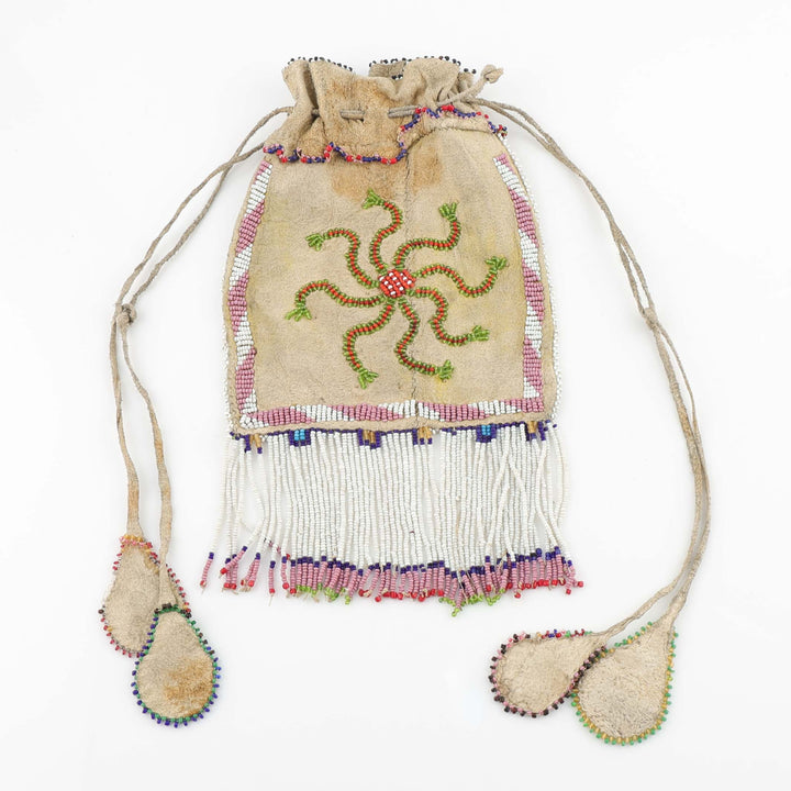 Apache Beaded Hide Bag