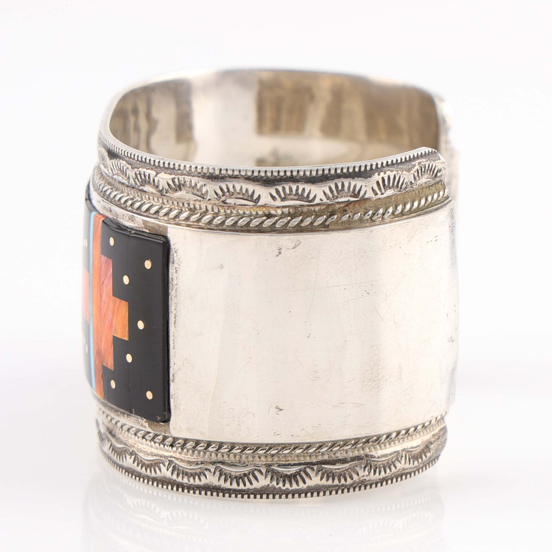 1990s Navajo Inlaid Yei Cuff
