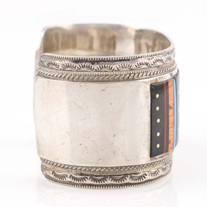 1990s Navajo Inlaid Yei Cuff