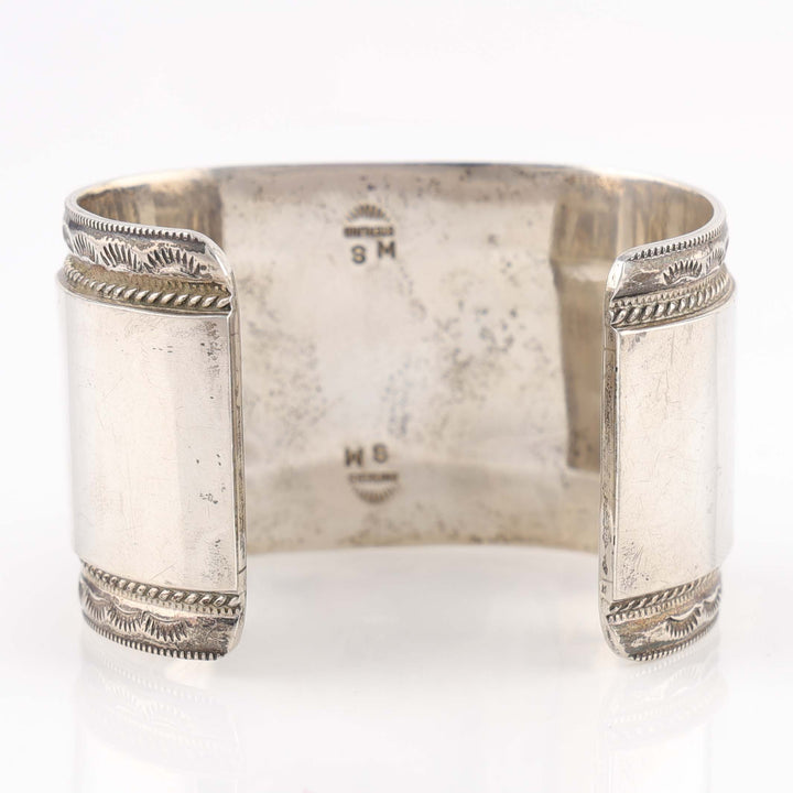 1990s Navajo Inlaid Yei Cuff