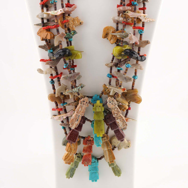 1990s Navajo Animal Fetish Necklace