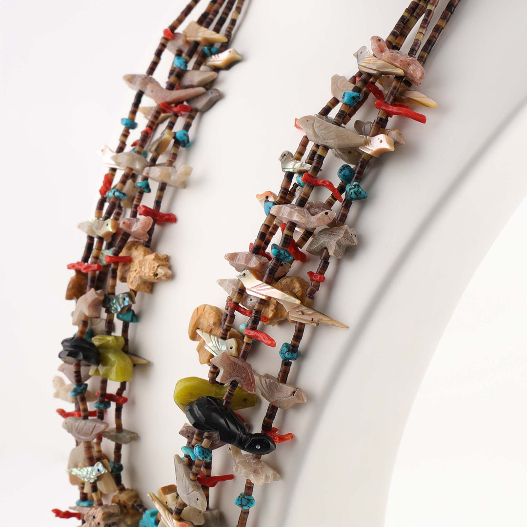1990s Navajo Animal Fetish Necklace