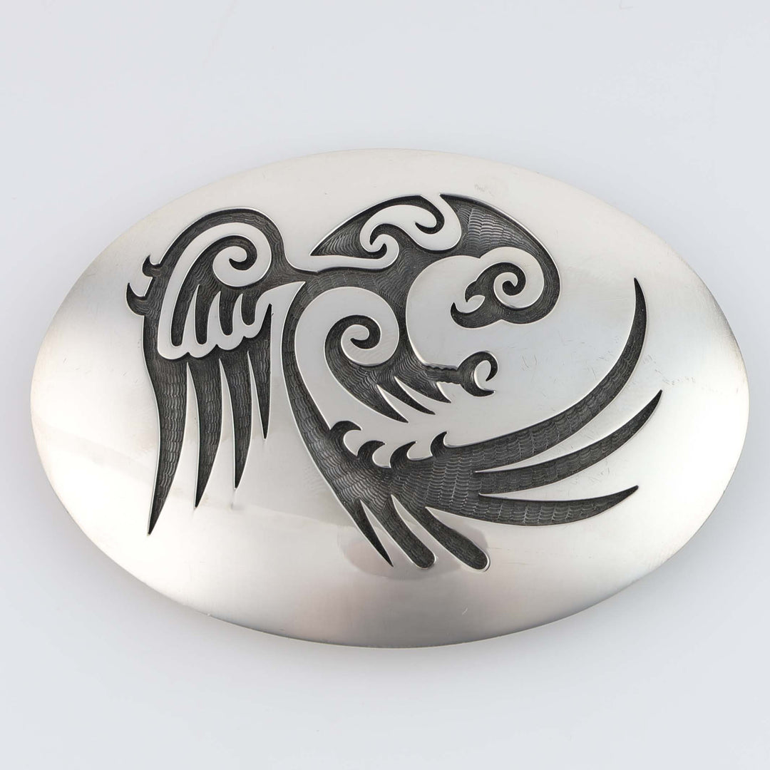 Hopi Overlay Parrot Belt Buckle