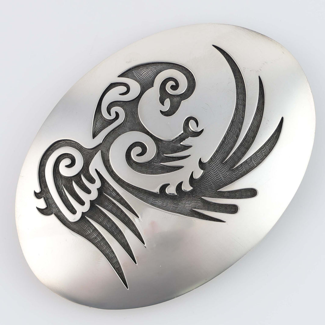 Hopi Overlay Parrot Belt Buckle