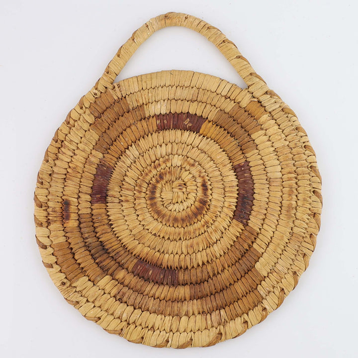 1940s Polychrome Coiled Basket Wall Plaque