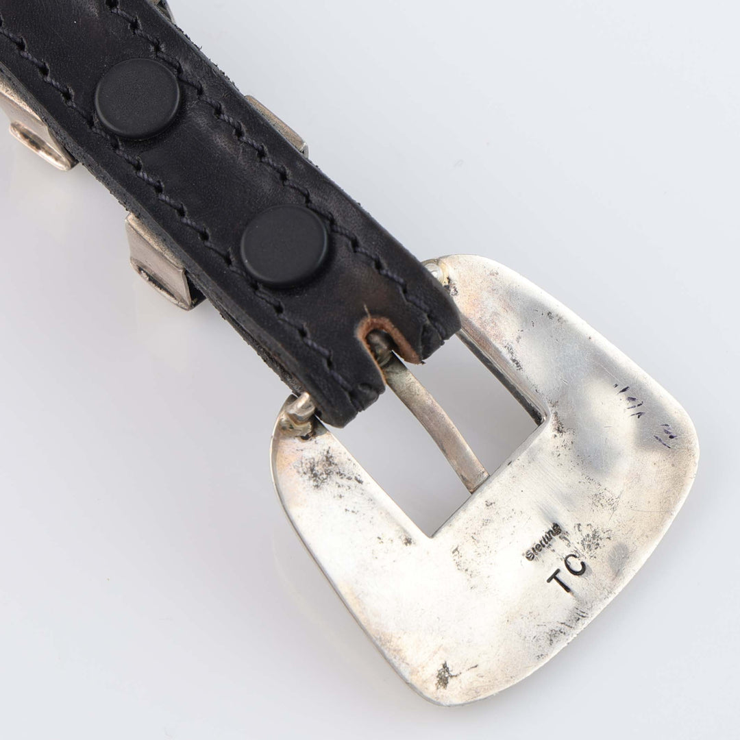 1990s Navajo Native Earth Inlay Ranger Buckle Set