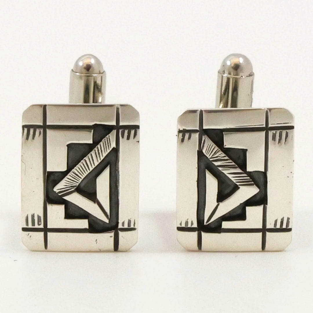 Silver Overlay Cuff Links