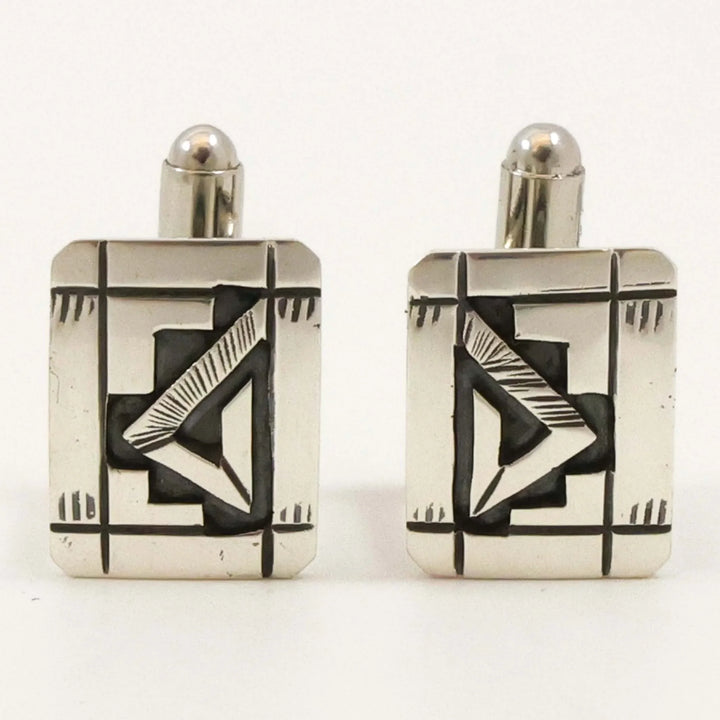 Silver Overlay Cuff Links