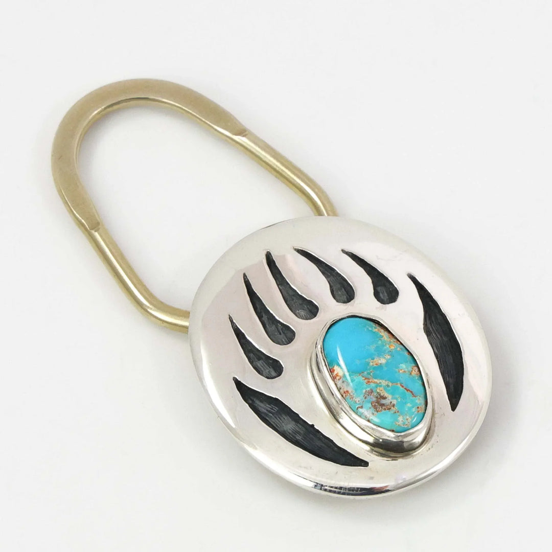 Turquoise Bear Paw Key Ring