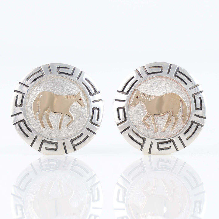 Navajo Gold on Silver Cufflinks