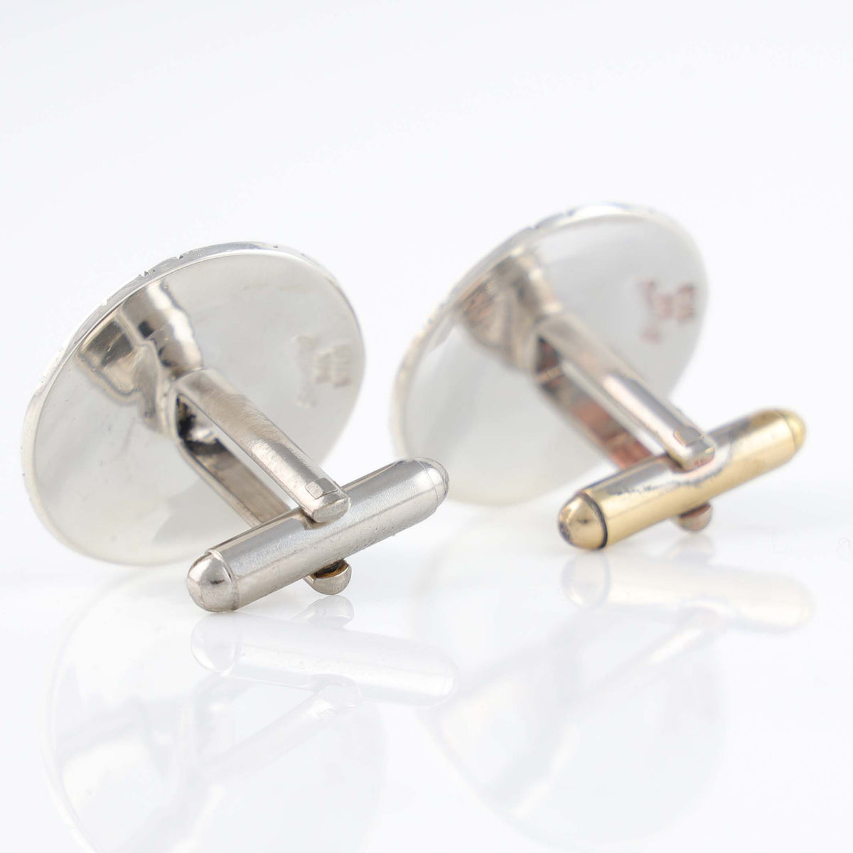 Navajo Gold on Silver Cufflinks by Robert Taylor