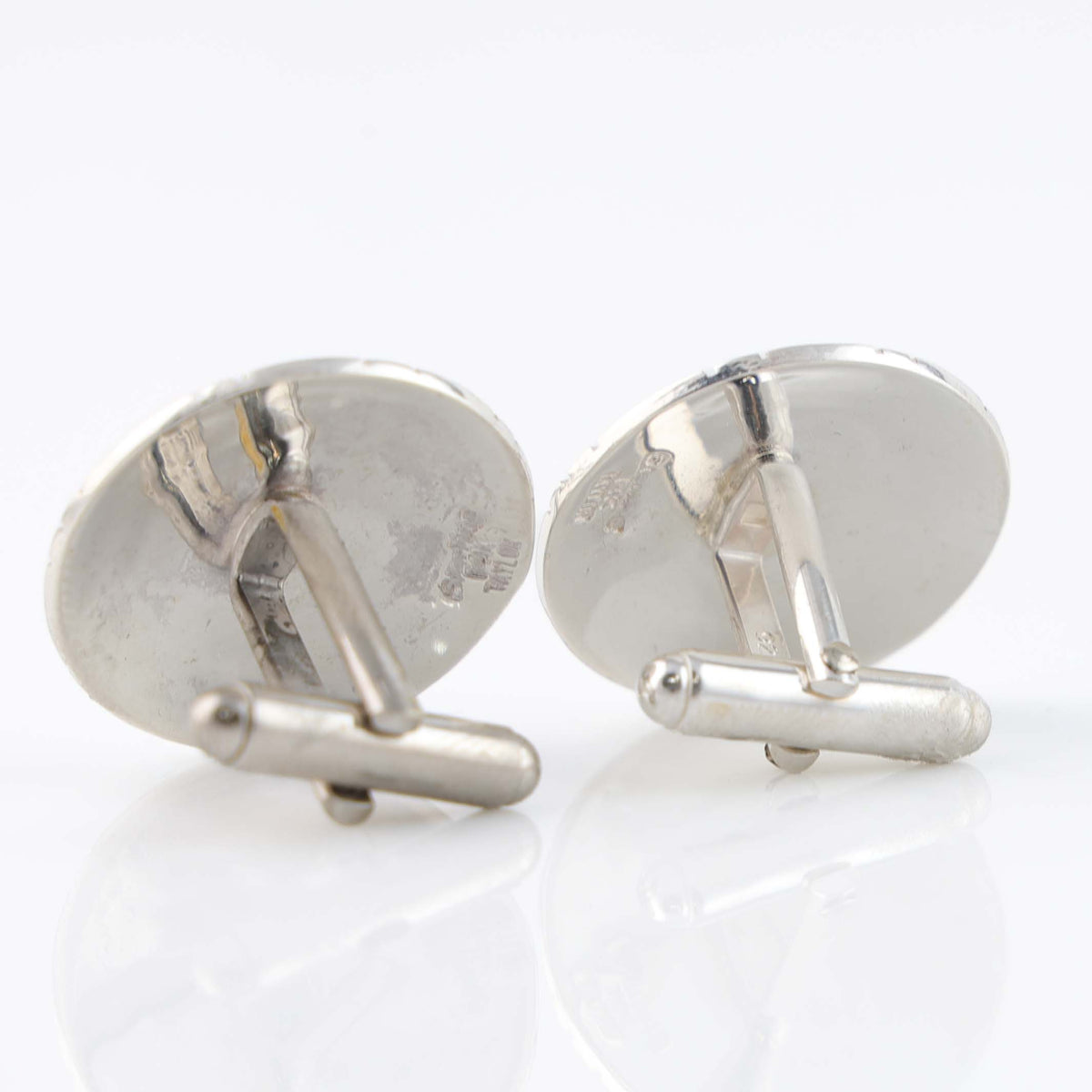 Navajo Gold on Silver Cufflinks by Robert Taylor