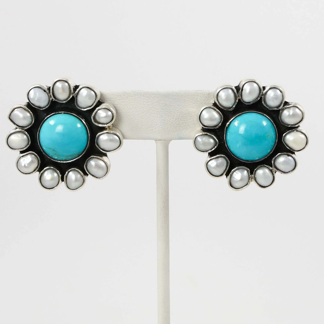 Pearl and Turquoise Earrings