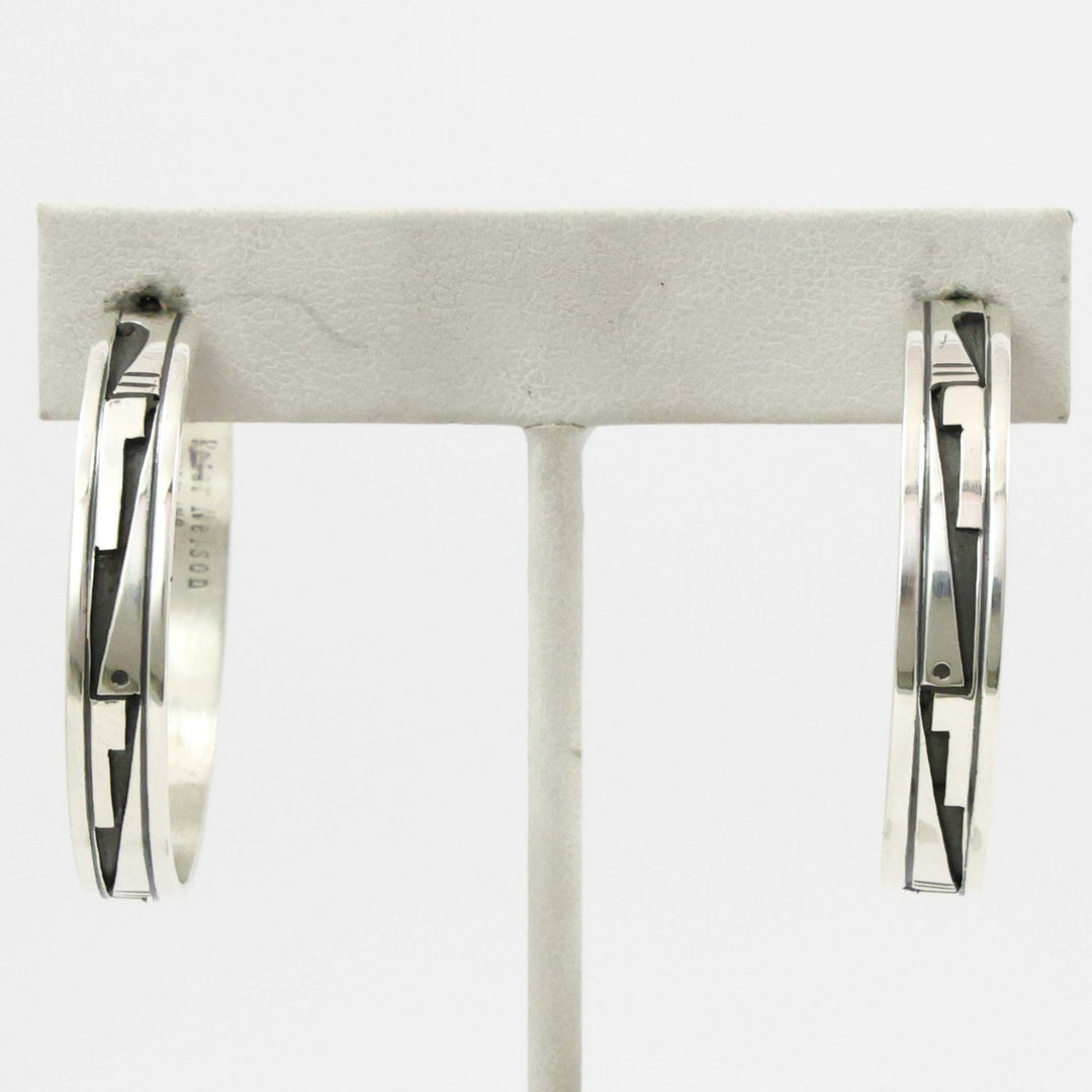 Silver Overlay Hoop Earrings