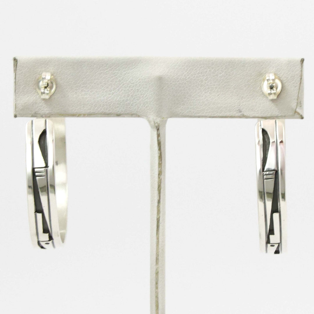 Silver Overlay Hoop Earrings