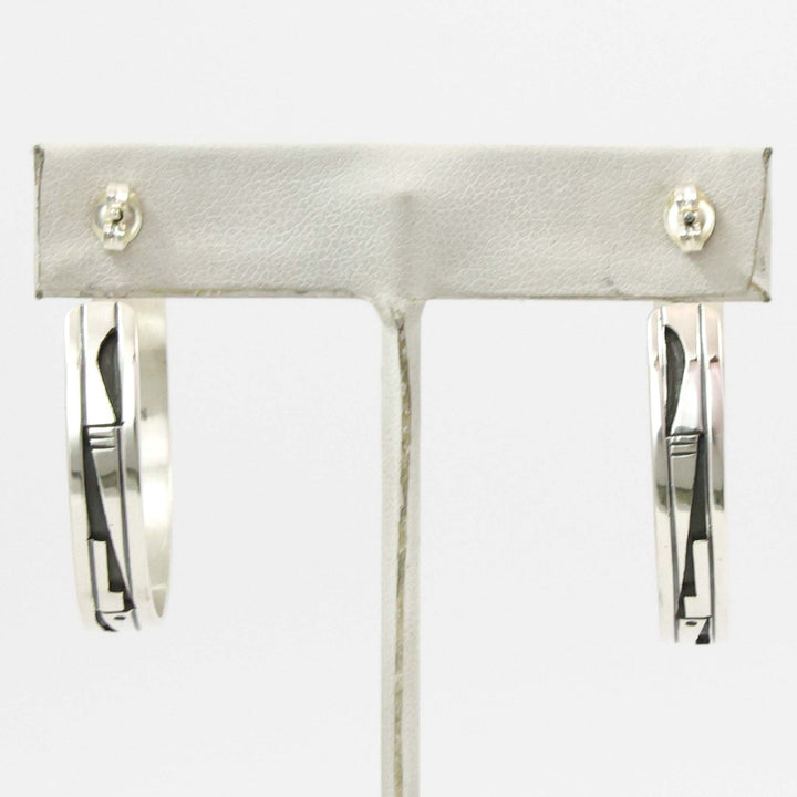 Silver Overlay Hoop Earrings