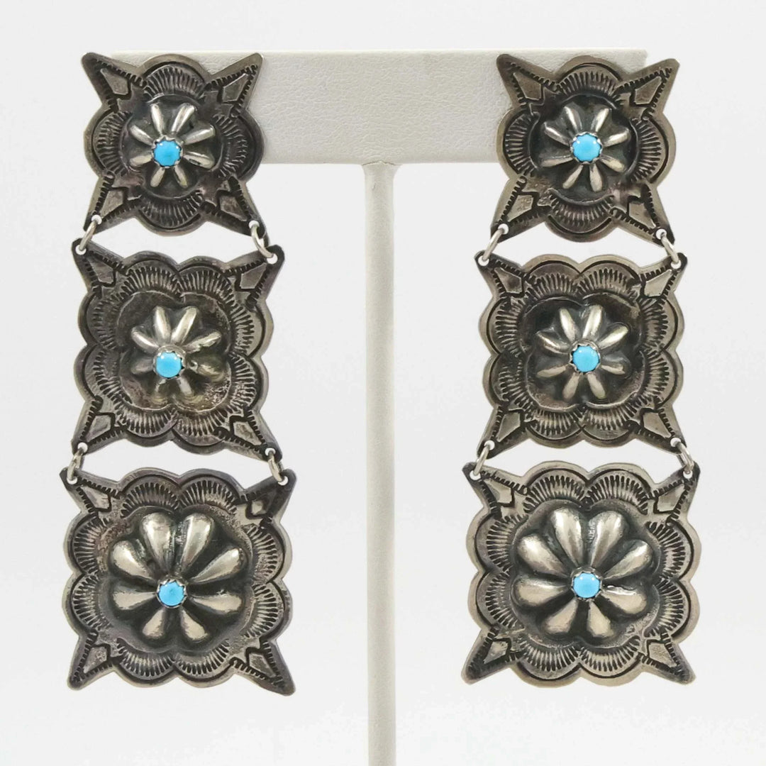 Turquoise Concho Earrings