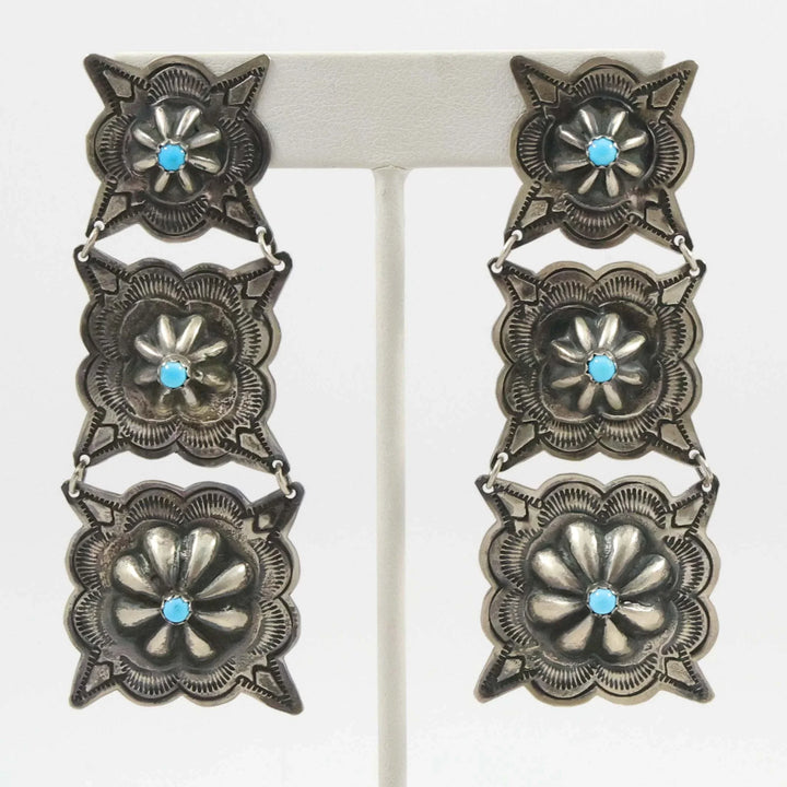 Turquoise Concho Earrings