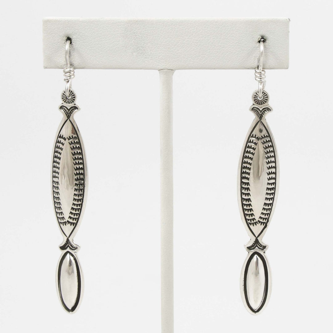 Stamped Silver Earrings