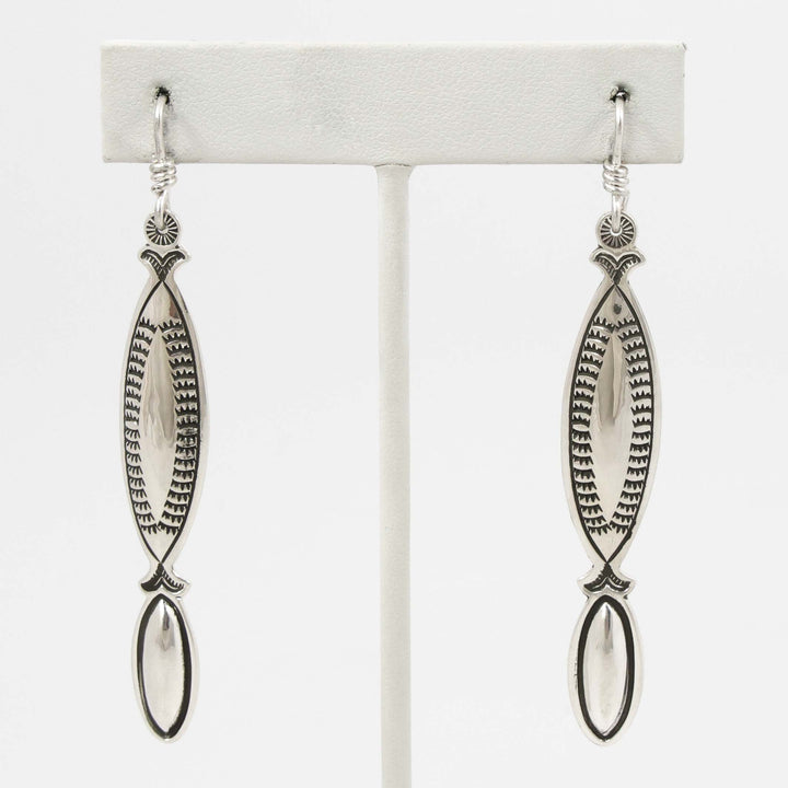 Stamped Silver Earrings