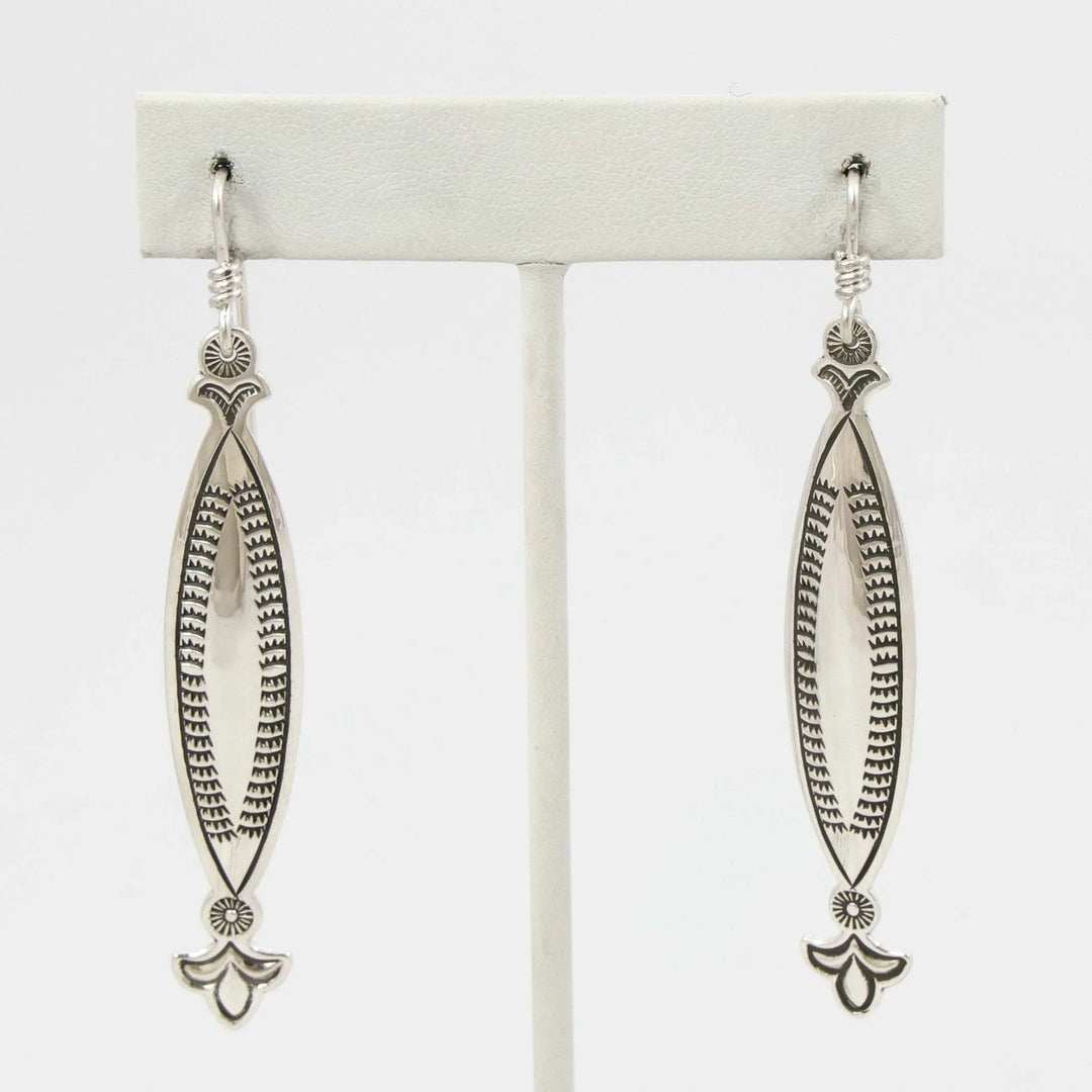 Stamped Silver Earrings