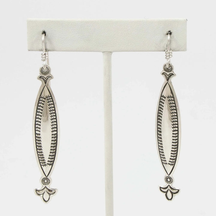Stamped Silver Earrings