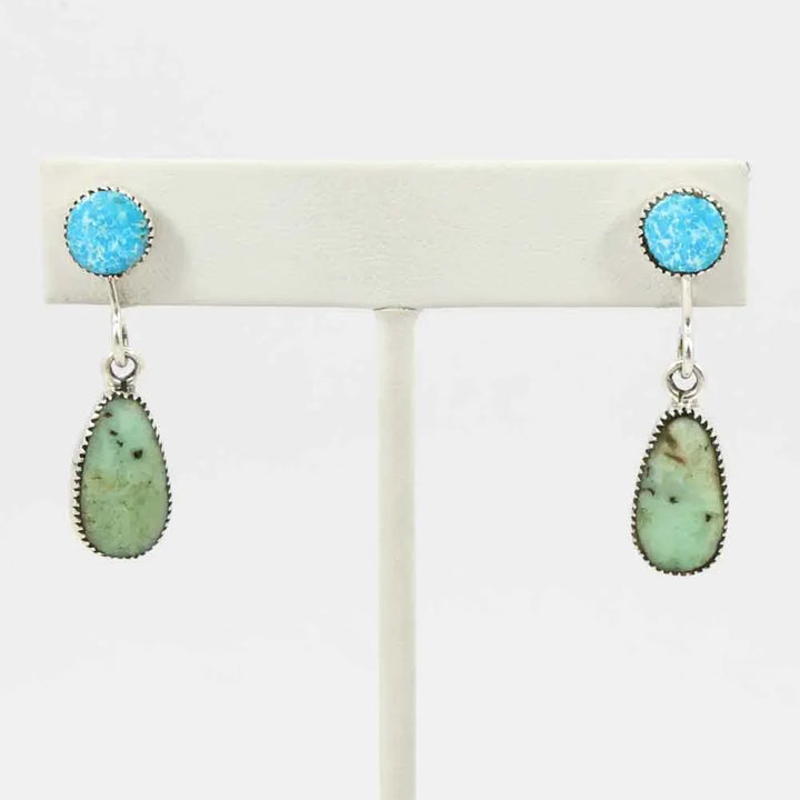 Turquoise and Serpentine Earrings