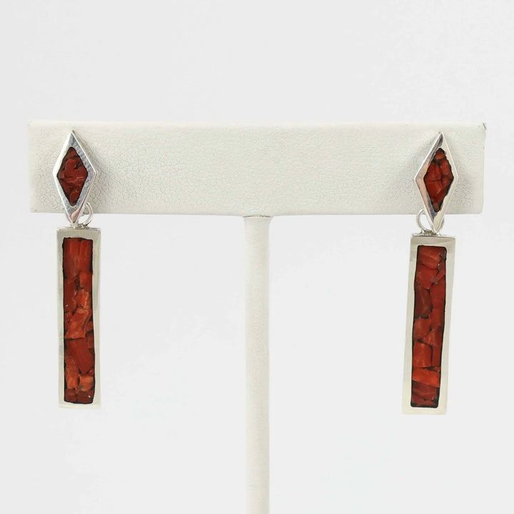Coral Inlay Earrings