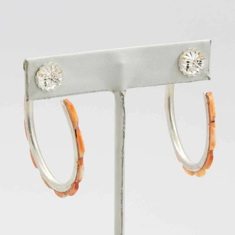 Spiny Oyster Hoop Earrings