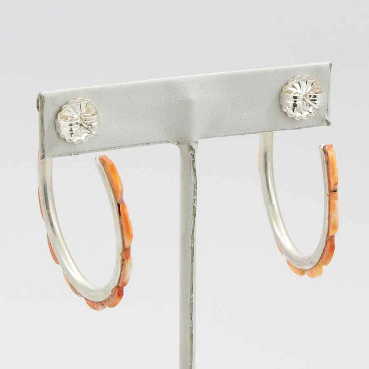 Spiny Oyster Hoop Earrings