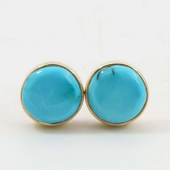 Gold Sleeping Beauty Turquoise Earrings