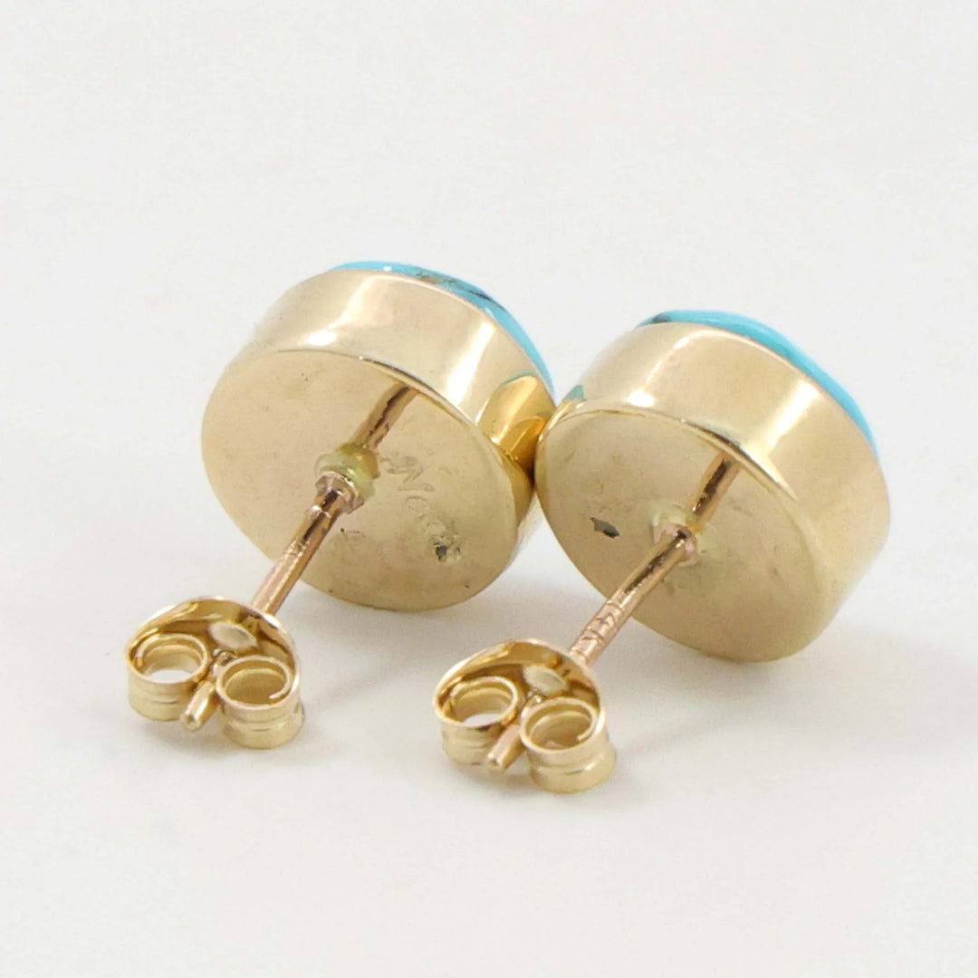 Gold Sleeping Beauty Turquoise Earrings