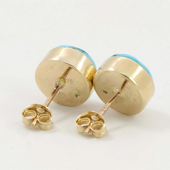 Gold Sleeping Beauty Turquoise Earrings