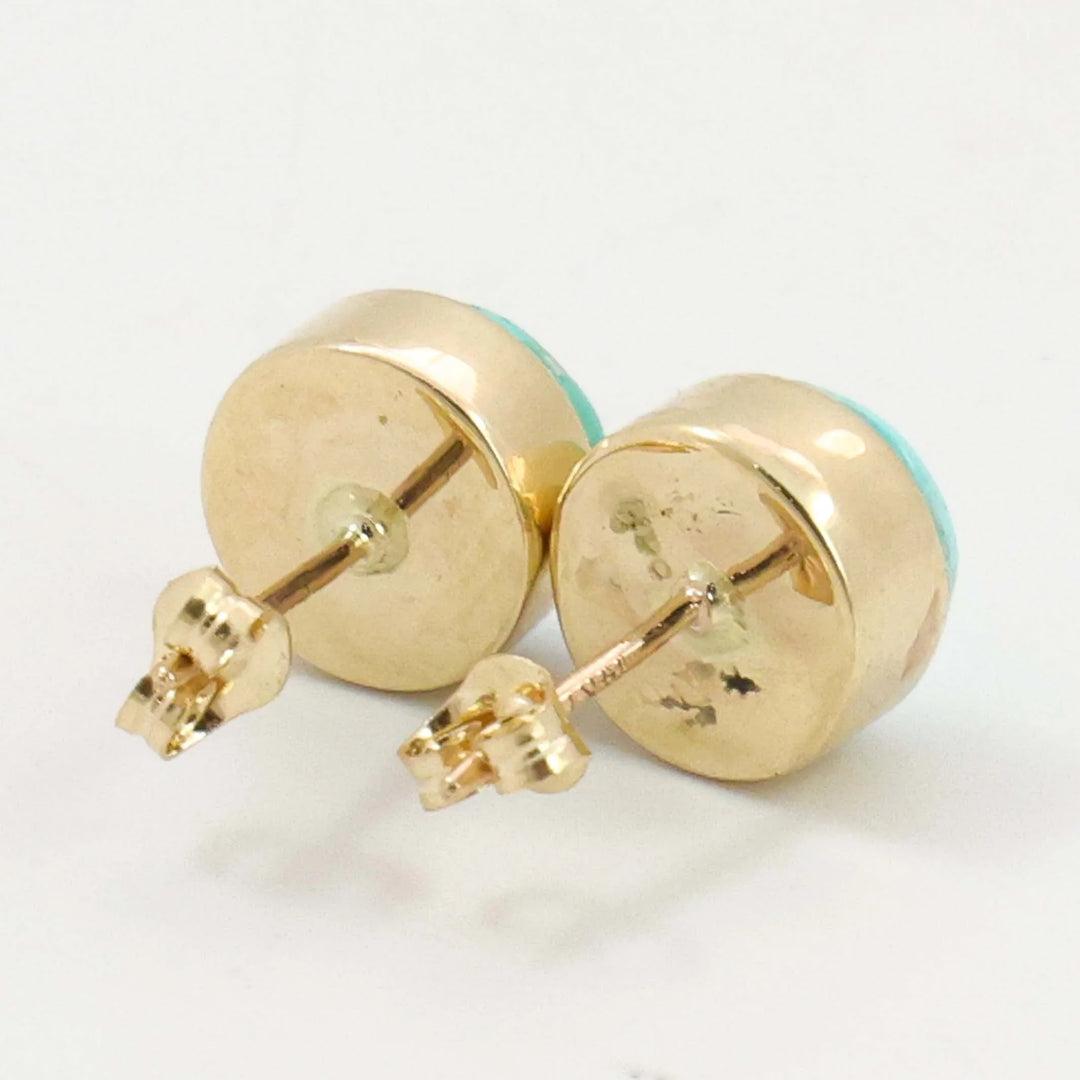 Gold Fox Turquoise Earrings