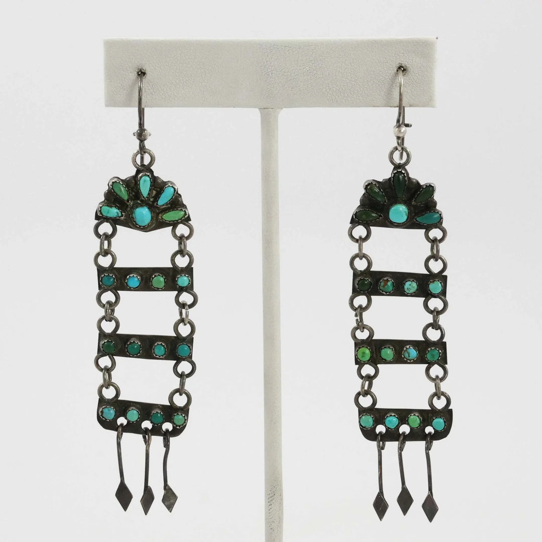 1940s Turquoise Chandelier Earrings