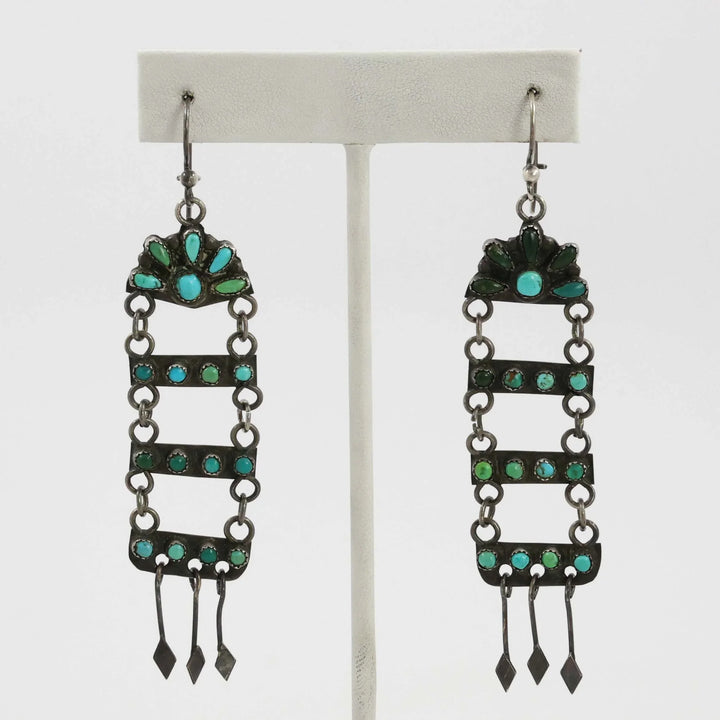 1940s Turquoise Chandelier Earrings