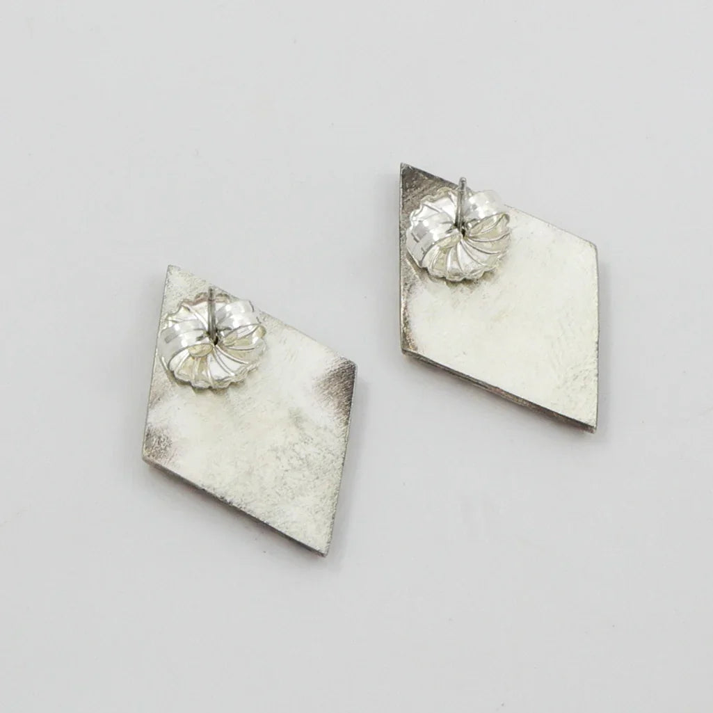 1950s Geometric Inlay Earrings