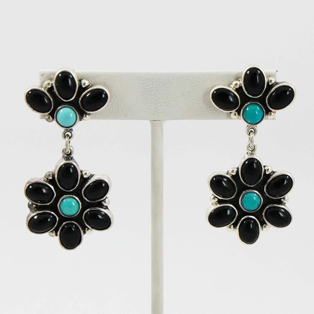 Onyx and Turquoise Earrings