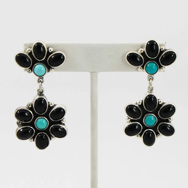 Onyx and Turquoise Earrings