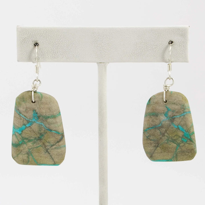 Broken Arrow Turquoise Slab Earrings