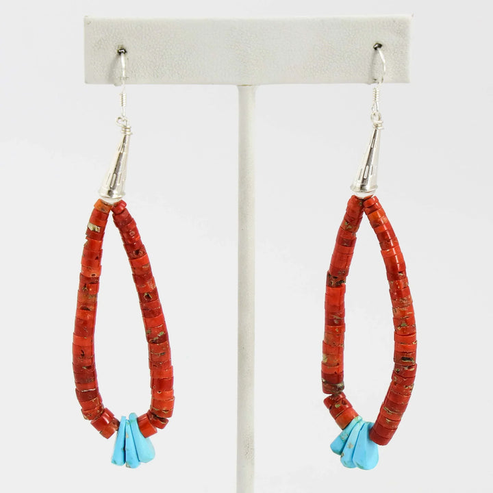 Coral and Turquoise Jacla Earrings