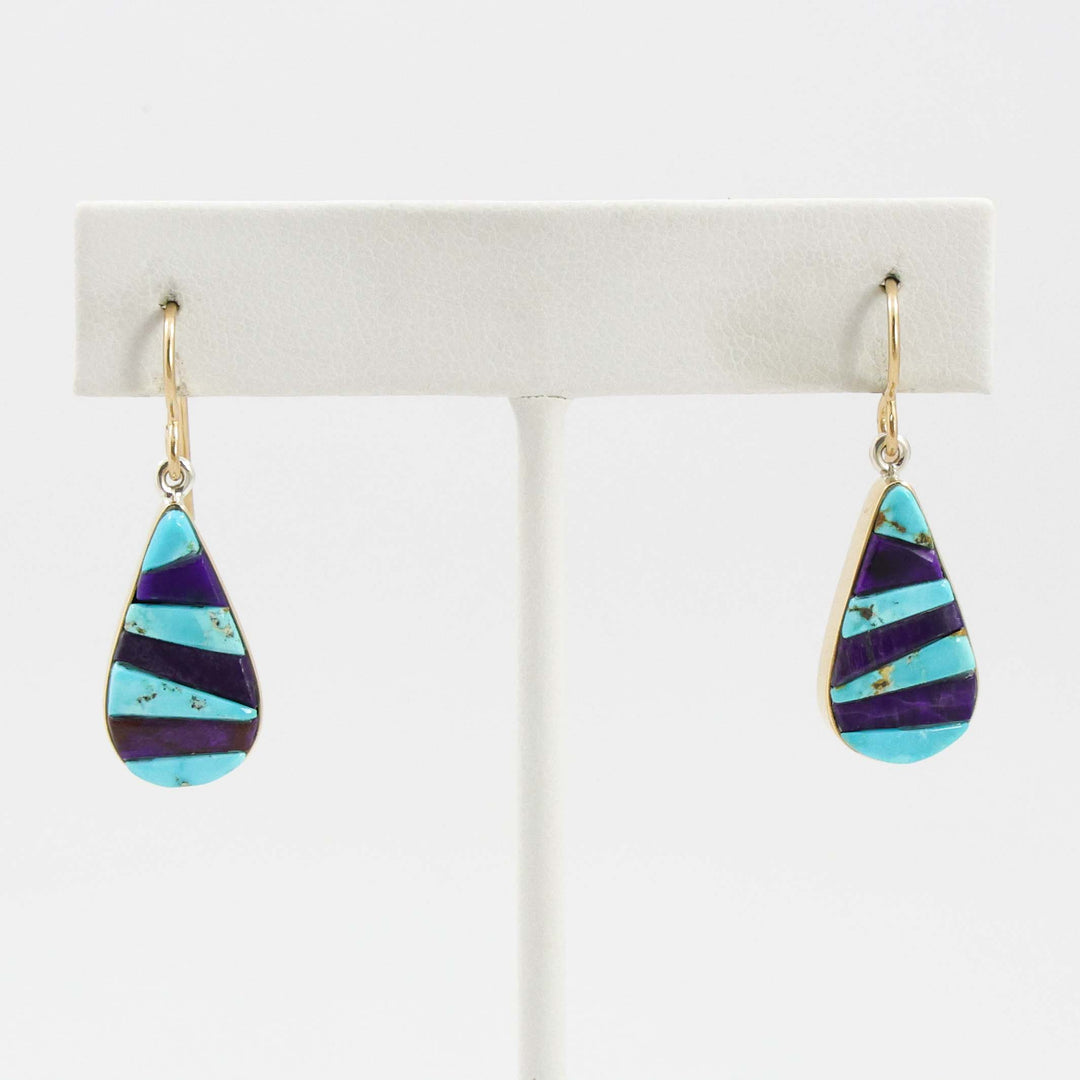 Turquoise and Sugilite Earrings