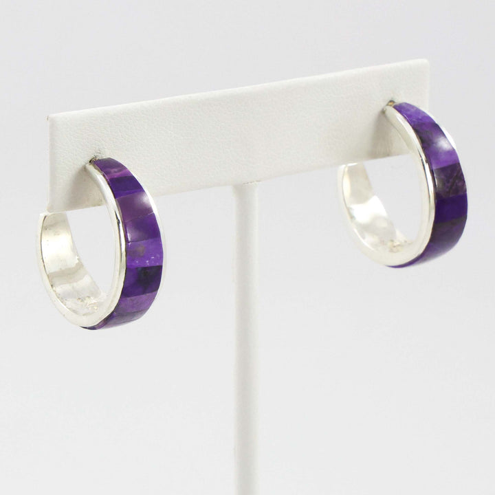 Sugilite Hoop Earrings