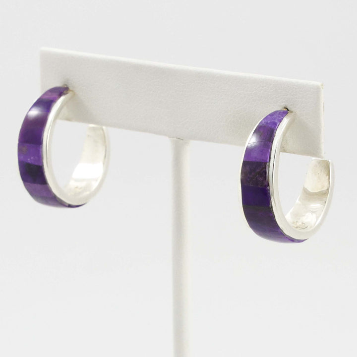Sugilite Hoop Earrings