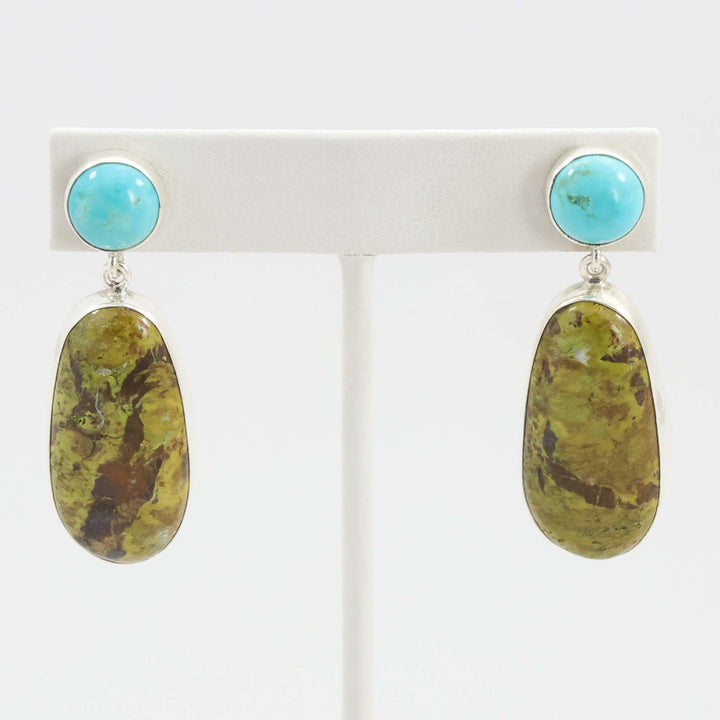 Turquoise and Gaspeite Earrings
