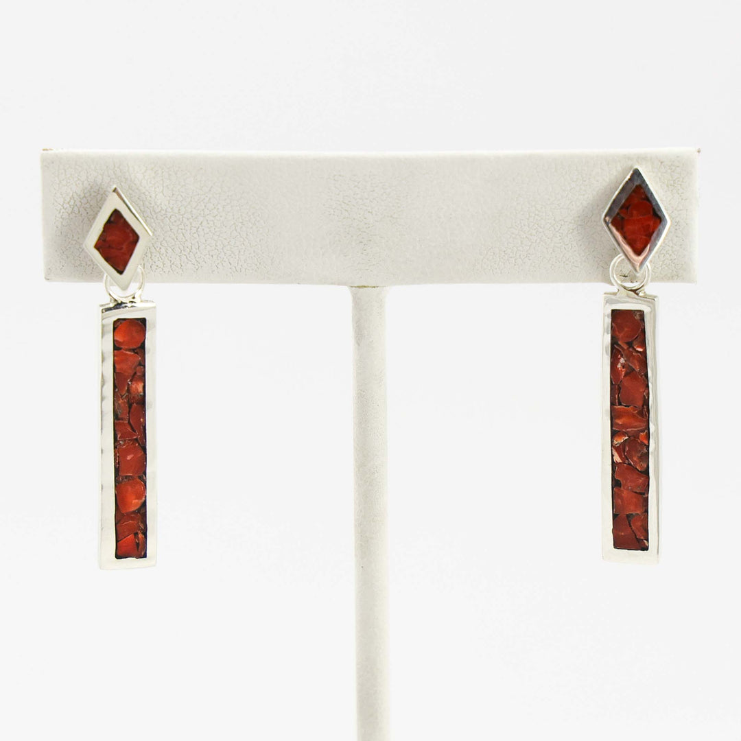 Coral Inlay Earrings