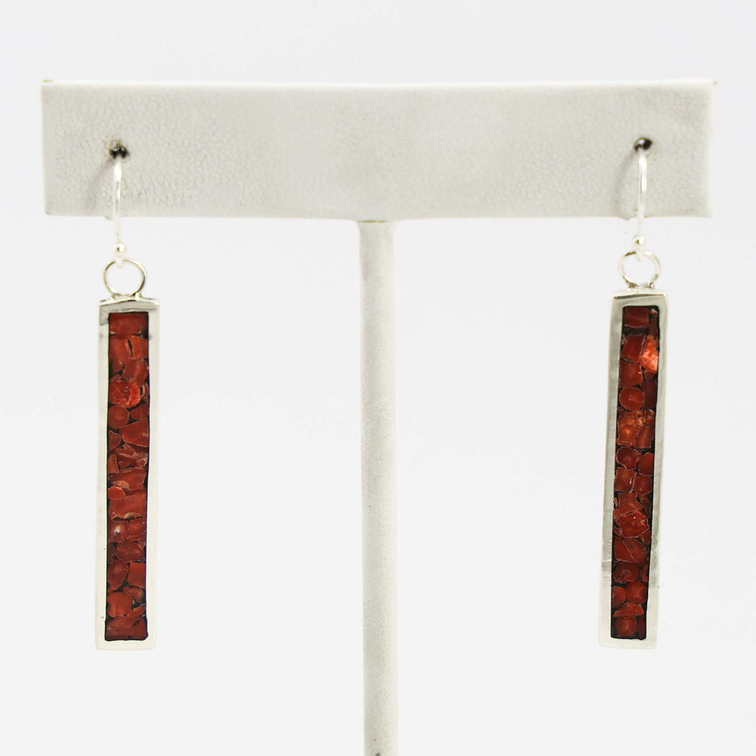 Coral Inlay Earrings