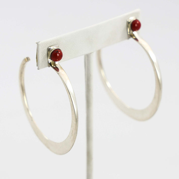 Coral Hoop Earrings